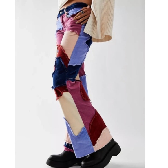 Brand NWOT Free People funky supernova patched soft corduroy size 30 - Picture 3 of 9